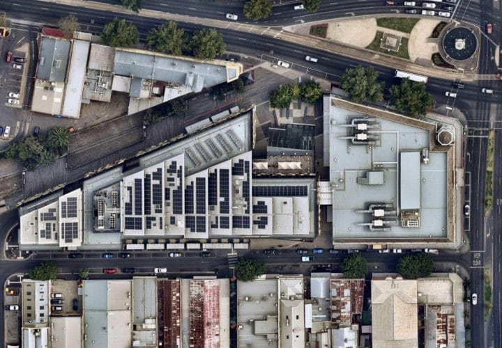 Bendigo Bank Central building with rooftop commercial solar panels, showcasing the bank’s commitment to sustainability